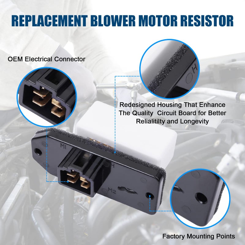 LCWRGS HVAC Fan Blower Motor Resistor for 1994-2008 Dodge Ram 1500 2500 3500 Pickup, 1993-1999 Jeep Grand Cherokee, Replaces 4720278, 973-020, 68004241AA, 5012212AA AC Heater Relay - Image 4
